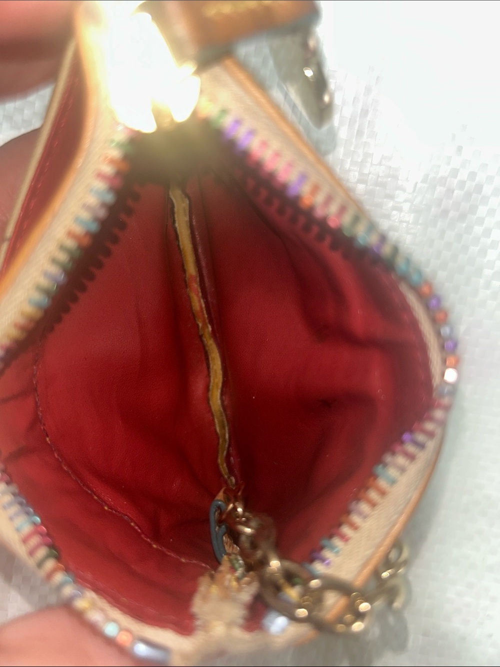 Dooney & Bourke vintage Y2K Coin Pouch with Pink Heart Key Charm - Picture 3 of 4